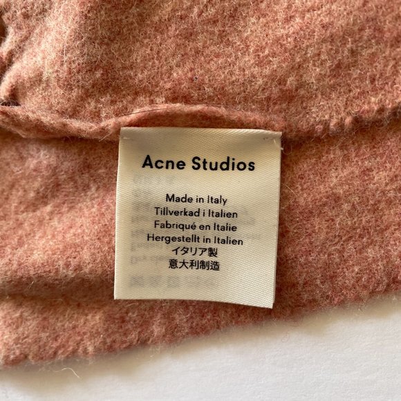 NWOT Acne Studios Oversized Wool Scarf in Pink Melange/Salmon - made in Italy - Picture 6 of 7
